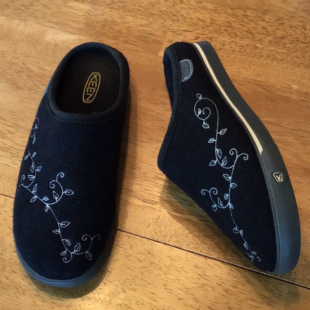 Keen Trillium wool felt slip on clog slippers, 7
